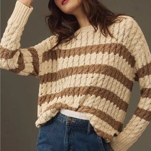 Anthropologie Pilcro Longline Stitch Boho Oversized Sweater Xs